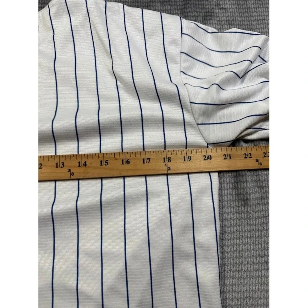 Nike Chicago Cubs MLB Baseball Jersey Youth XL 18/20 White Pinstripe Button Up